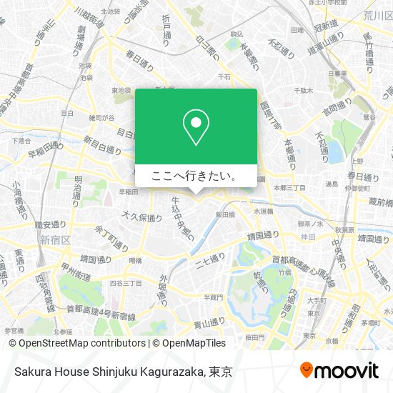 Sakura House Shinjuku Kagurazaka地図