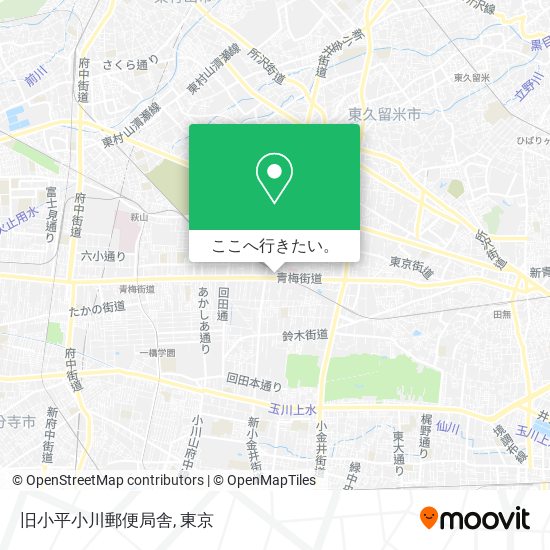 旧小平小川郵便局舎地図