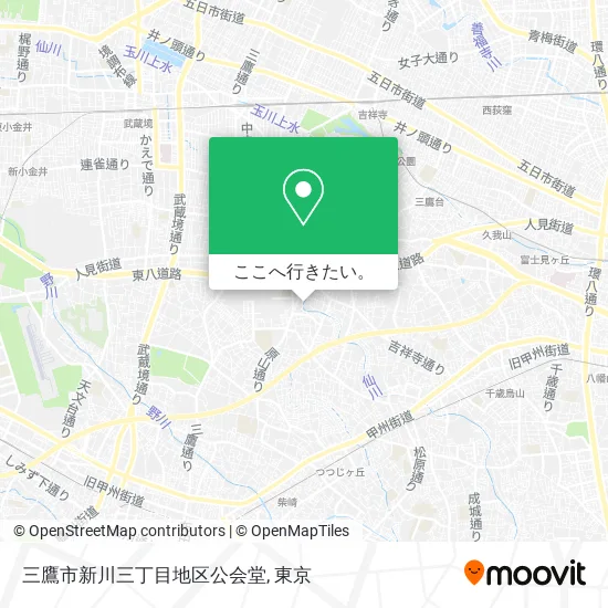 三鷹市新川三丁目地区公会堂地図
