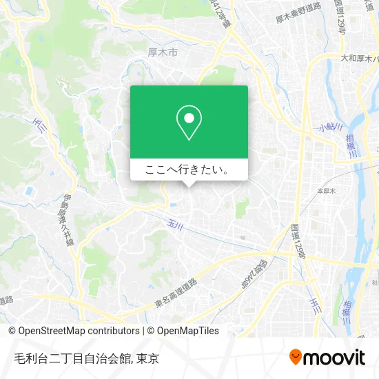 毛利台二丁目自治会館地図