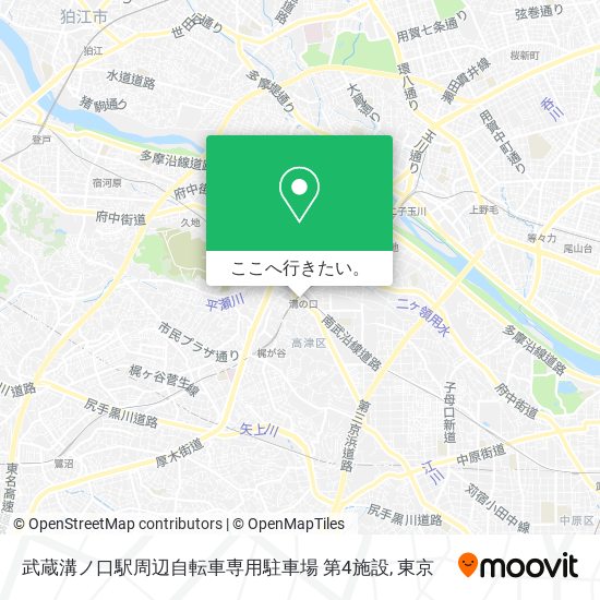 武蔵溝ノ口駅周辺自転車専用駐車場 第4施設地図