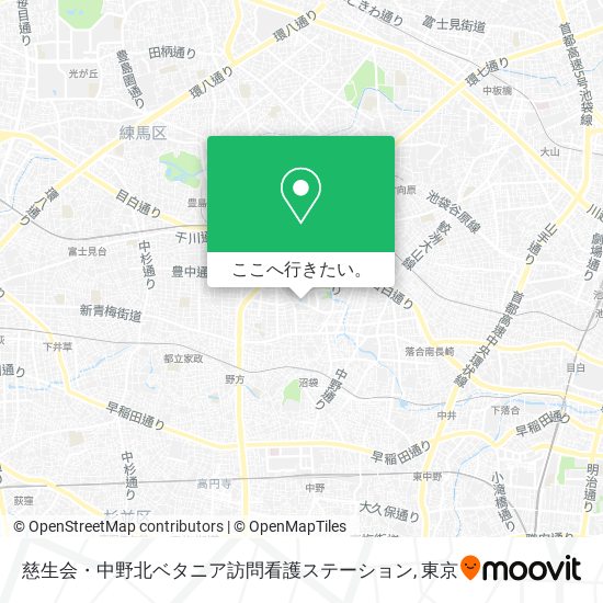 慈生会・中野北ベタニア訪問看護ステーション地図