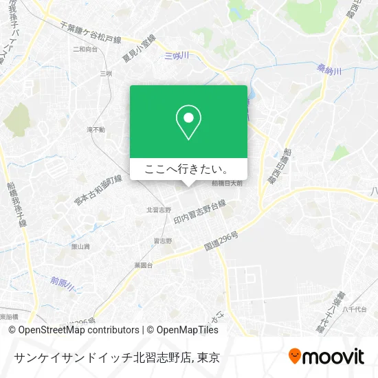 サンケイサンドイッチ北習志野店地図