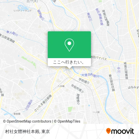 村社女體神社本殿地図