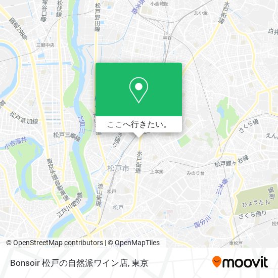 Bonsoir 松戸の自然派ワイン店地図