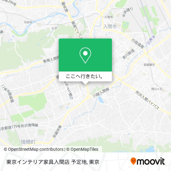 東京インテリア家具入間店 予定地地図