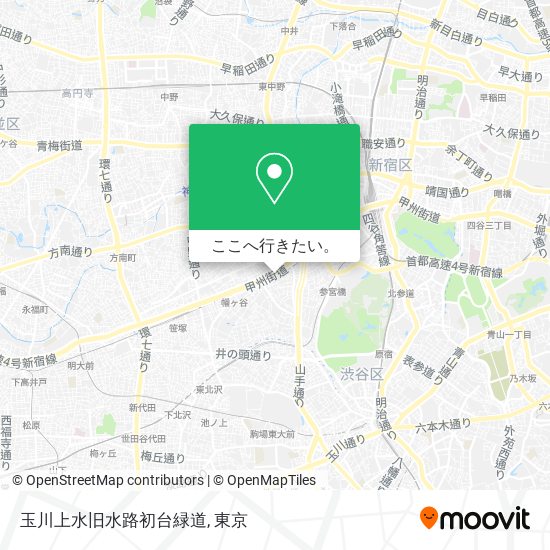 玉川上水旧水路初台緑道地図