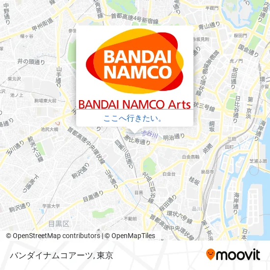バンダイナムコアーツ地図