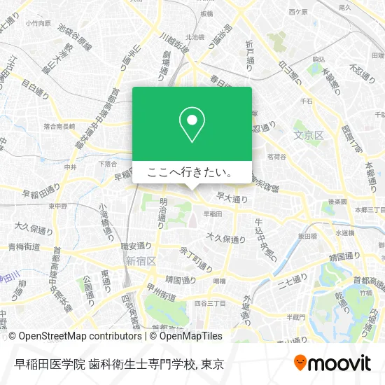 早稲田医学院 歯科衛生士専門学校地図