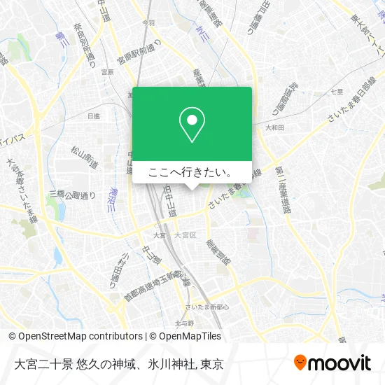 大宮二十景 悠久の神域、氷川神社地図