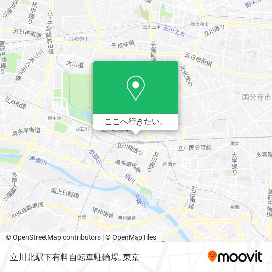 立川北駅下有料自転車駐輪場地図