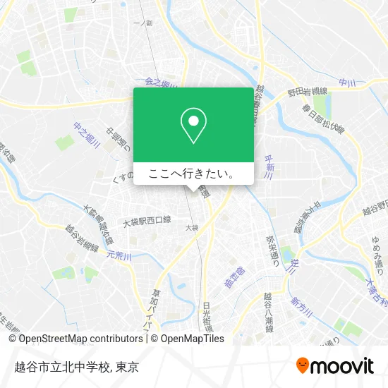 越谷市立北中学校地図