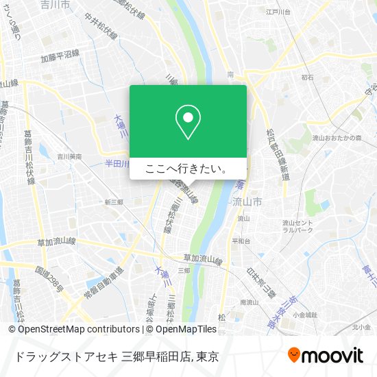 ドラッグストアセキ 三郷早稲田店地図