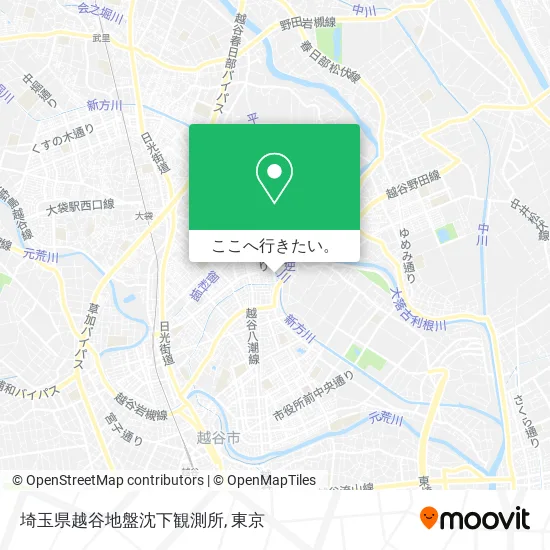 埼玉県越谷地盤沈下観測所地図