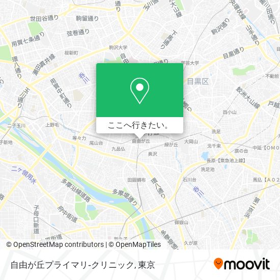 自由が丘プライマリ‐クリニック地図