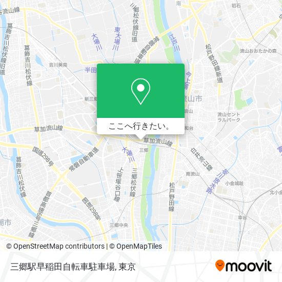 三郷駅早稲田自転車駐車場地図