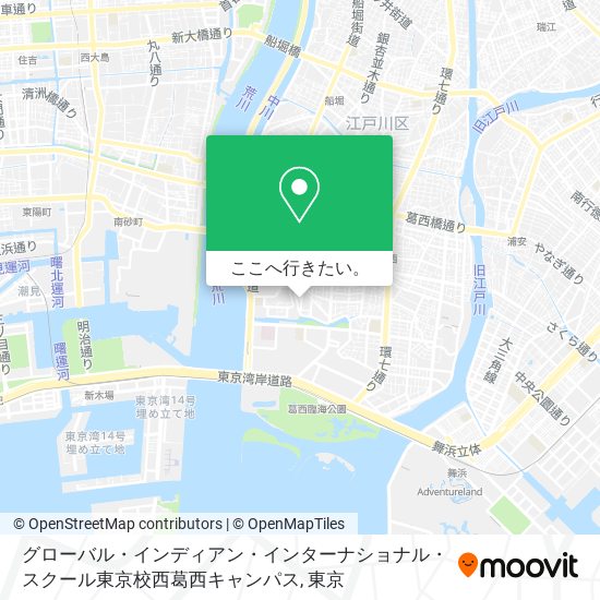 グローバル・インディアン・インターナショナル・スクール東京校西葛西キャンパス地図