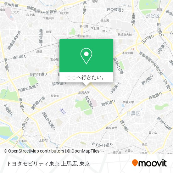 トヨタモビリティ東京 上馬店地図