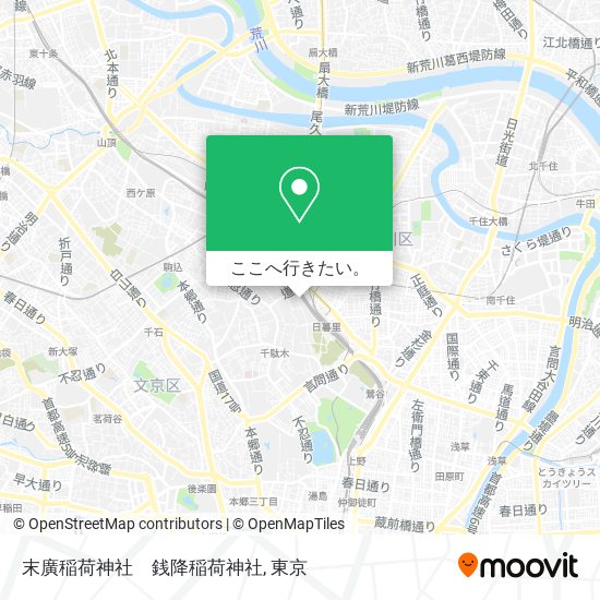 末廣稲荷神社　銭降稲荷神社地図