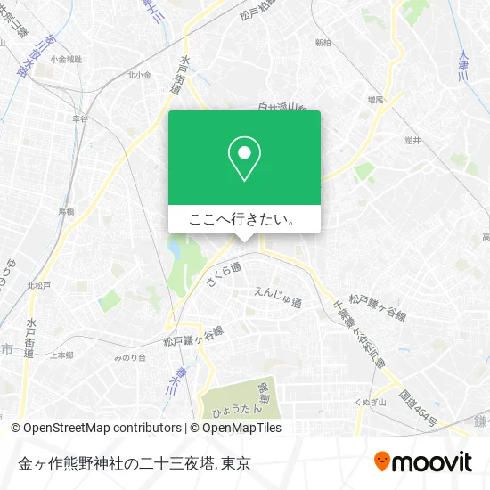 金ヶ作熊野神社の二十三夜塔地図