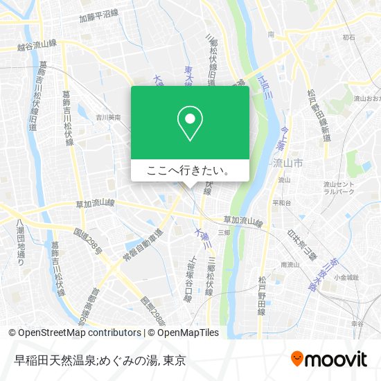 早稲田天然温泉;めぐみの湯地図