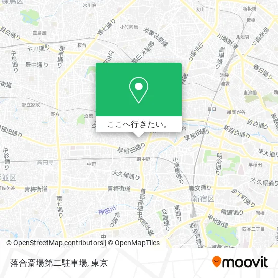 落合斎場第二駐車場地図