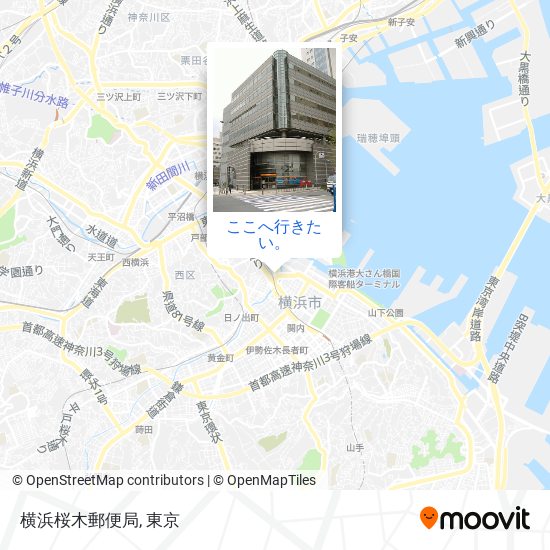 横浜桜木郵便局地図