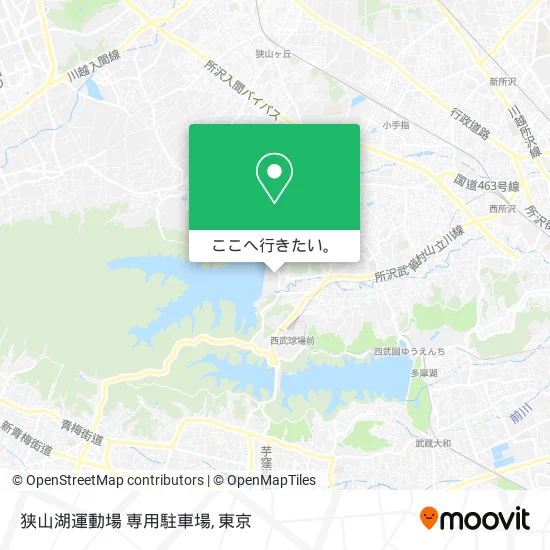 狭山湖運動場 専用駐車場地図