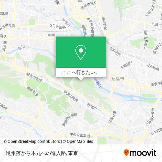 滝集落から本丸への進入路地図