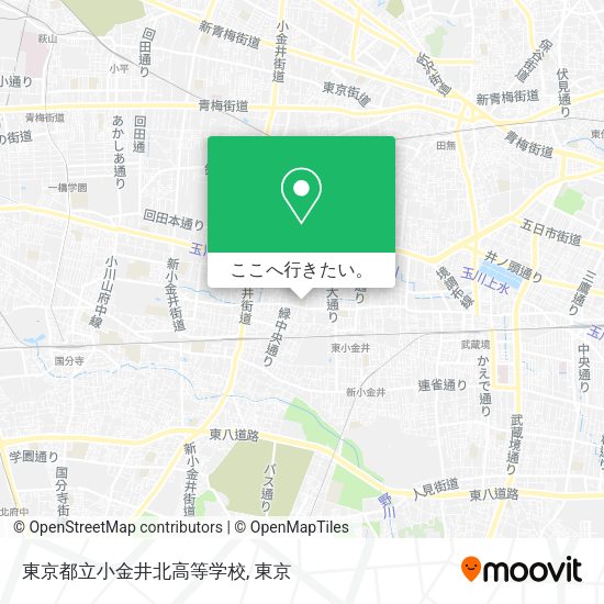 東京都立小金井北高等学校地図