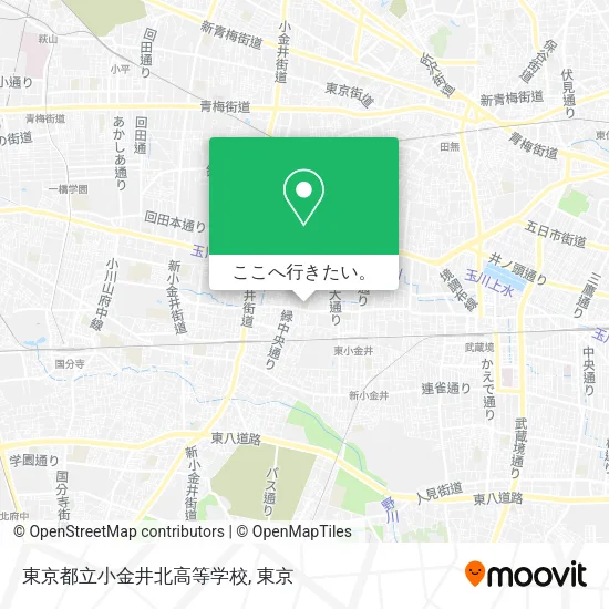 東京都立小金井北高等学校地図