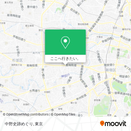 中野史跡めぐり地図