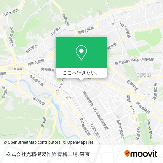株式会社光精機製作所 青梅工場地図