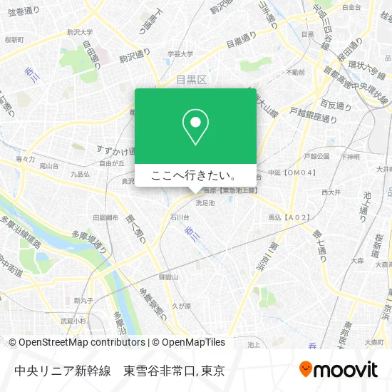 中央リニア新幹線　東雪谷非常口地図