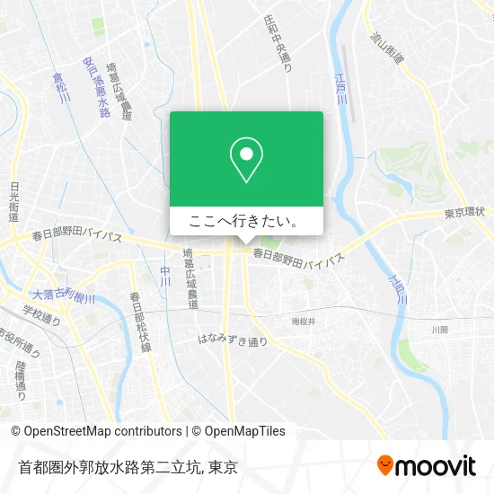 首都圏外郭放水路第二立坑地図