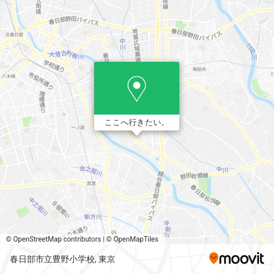 春日部市立豊野小学校地図