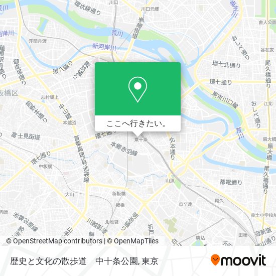 歴史と文化の散歩道　中十条公園地図