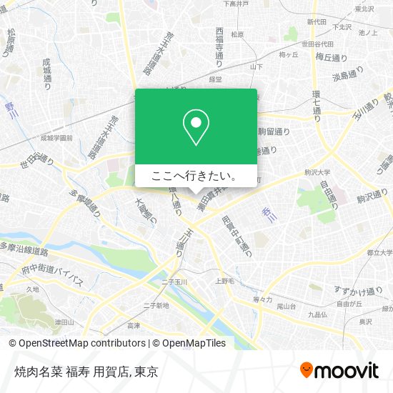 焼肉名菜 福寿 用賀店地図