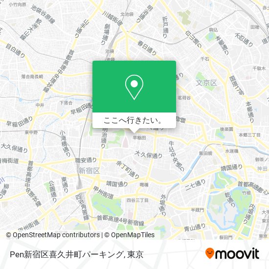 Pen新宿区喜久井町パーキング地図