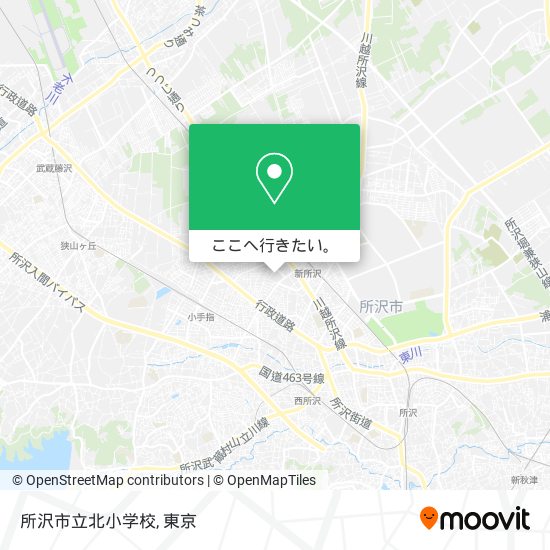 所沢市立北小学校地図