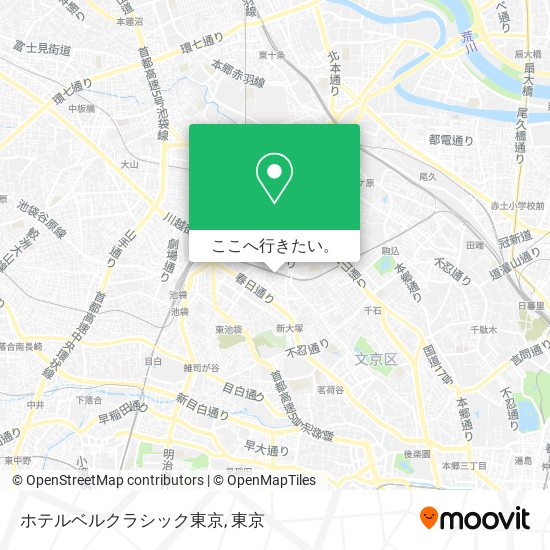 ホテルベルクラシック東京地図