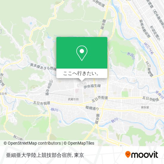 亜細亜大学陸上競技部合宿所地図