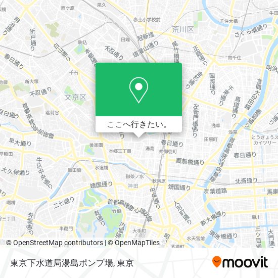 東京下水道局湯島ポンプ場地図