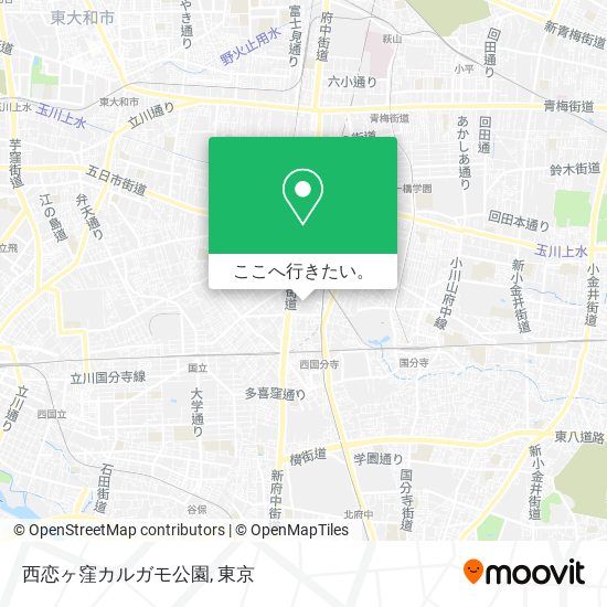 西恋ヶ窪カルガモ公園地図