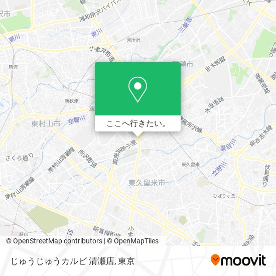 じゅうじゅうカルビ 清瀬店地図