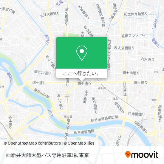 西新井大師大型バス専用駐車場地図