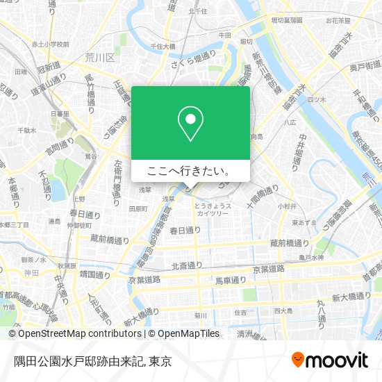 隅田公園水戸邸跡由来記地図