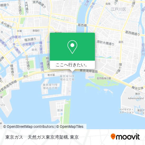 東京ガス　天然ガス東京湾架構地図