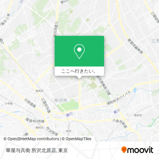 華屋与兵衛 所沢北原店地図