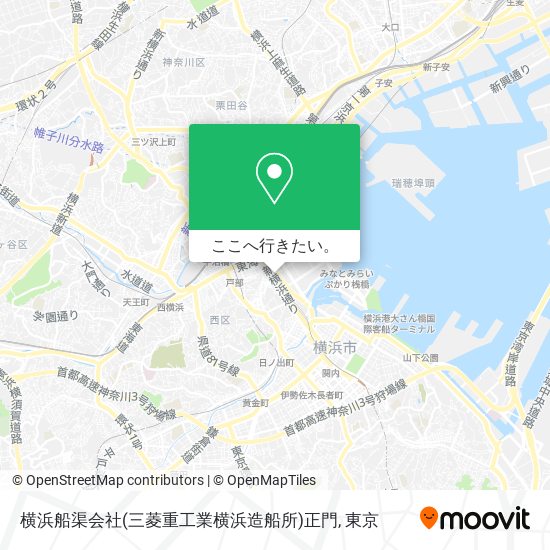 横浜船渠会社(三菱重工業横浜造船所)正門地図
